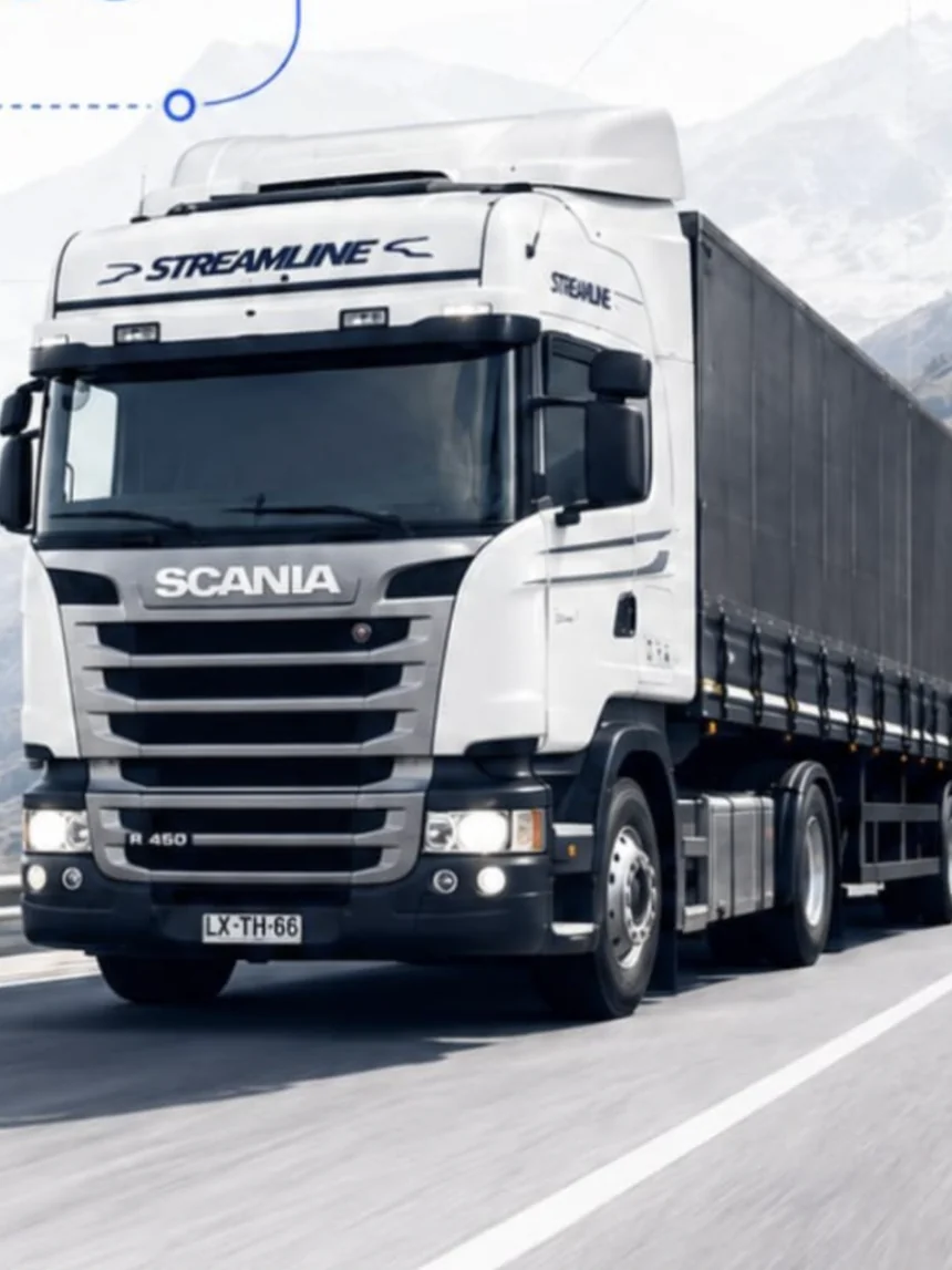 Camión Scania de T Y F Transportes en ruta